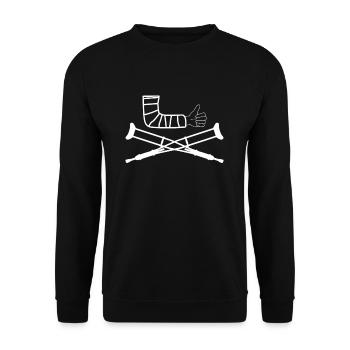 Broken Arm Arm Injury T-Shirt - Unisex Sweatshirt - black - Front - Alina (178cm) & Michal (187cm)