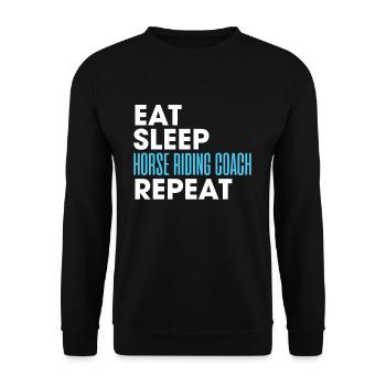 Eat Sleep Horse Riding Coach Repeat T-Shirt - Sweat-shirt Unisexe - noir - Devant - Alina (178cm) & Michal (187cm)