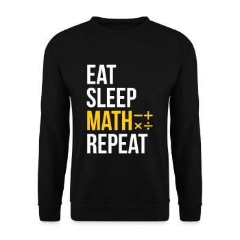 Eat Sleep Math Repeat T-Shirt Mathematician - Unisex Sweatshirt - black - Front - Alina (178cm) & Michal (187cm)