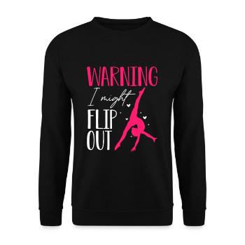 T-shirt d'avertissement Je pourrais retourner la gymnastique - Sweat-shirt Unisexe - noir - Devant - Alina (178cm) & Michal (187cm)