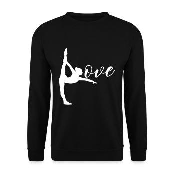 Love Gymnastik T-Shirt Geschenk - Unisex Pullover - Schwarz - Vorne - Alina (178cm) & Michal (187cm)
