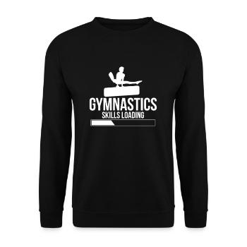 Gymnastics Skills Loading Gymnastik Turnen - Unisex Pullover - Schwarz - Vorne - Alina (178cm) & Michal (187cm)