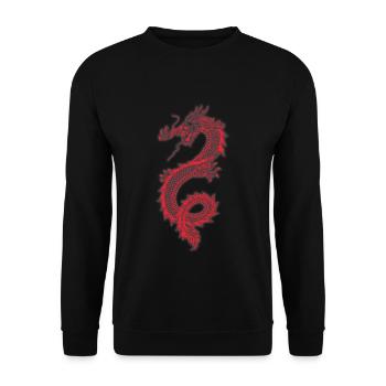 Japanese dragon t-shirt gift - Unisex Sweatshirt - black - Front - Alina (178cm) & Michal (187cm)