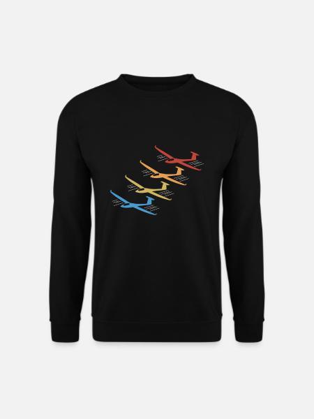 Vintage retro glider pilot glider shirt - Unisex Sweatshirt - black