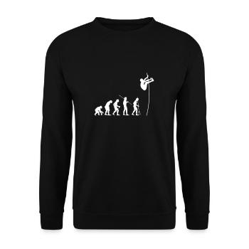 Evolution Stabhochsprung T-Shirt Geschenk - Unisex Pullover - Schwarz - Vorne - Alina (178cm) & Michal (187cm)