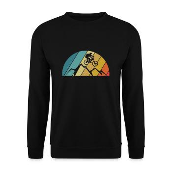 Vintage Retro Mountainbiker T-Shirt - Sweat-shirt Unisexe - noir - Devant - Alina (178cm) & Michal (187cm)