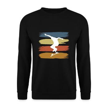 Vintage Retro Skate Skater Gift Skateboard - Unisex Sweatshirt - black - Front - Alina (178cm) & Michal (187cm)