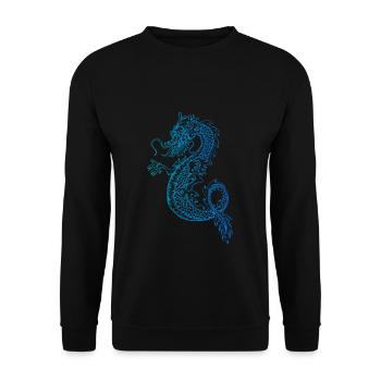 Japanese Dragon T-Shirt Gift Dragon - Unisex Sweatshirt - black - Front - Alina (178cm) & Michal (187cm)