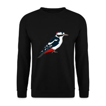 Specht Grafik Design T-Shirt Geschenk - Unisex Pullover - Schwarz - Vorne - Alina (178cm) & Michal (187cm)