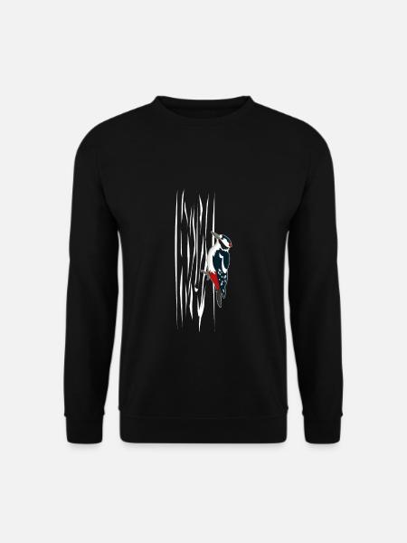 Woodpecker On Tree T-Shirt Gift - Unisex Sweatshirt - black