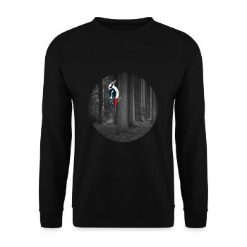 Specht Grafik Design T-Shirt Geschenk - Unisex Pullover - Schwarz - Vorne - Alina (178cm) & Michal (187cm)
