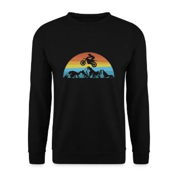 Vintage Retro Motocross T-Shirt Cadeau - Sweat-shirt Unisexe - noir - Devant - Alina (178cm) & Michal (187cm)