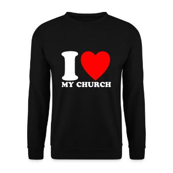 I Love My Church curé T-shirt cadeau - Sweat-shirt Unisexe - noir - Devant - Alina (178cm) & Michal (187cm)