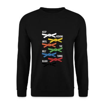 Keep Training Until The Belt Turns Black - Unisex Sweatshirt - black - Front - Alina (178cm) & Michal (187cm)