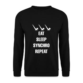 Eat Sleep Synchro Repeat T-Shirt - Unisex Sweatshirt - black - Front - Alina (178cm) & Michal (187cm)