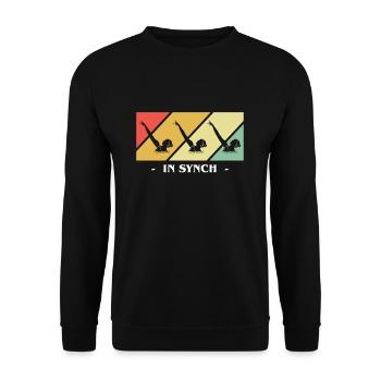 Rétro nageur rétro vintage cadeau - Sweat-shirt Unisexe - noir - Devant - Alina (178cm) & Michal (187cm)