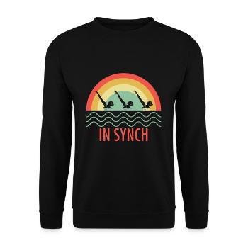 Rétro nageur rétro vintage cadeau - Sweat-shirt Unisexe - noir - Devant - Alina (178cm) & Michal (187cm)