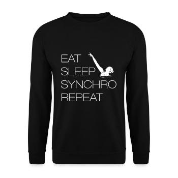 Eat Sleep Synchro Repeat T-Shirt - Unisex Sweatshirt - black - Front - Alina (178cm) & Michal (187cm)