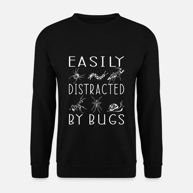 Easily Distracted By Bugs Gift Insects - Unisex Sweatshirt - black