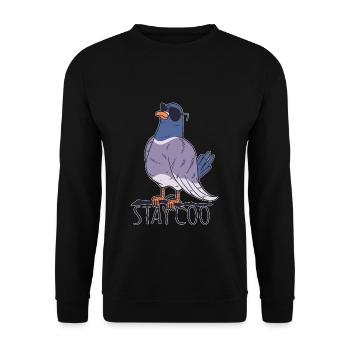 Stay Coo Pigeon Pigeon Gift - Unisex Sweatshirt - black - Front - Alina (178cm) & Michal (187cm)