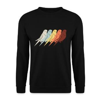 Cadeau de perruche rétro vintage - Sweat-shirt Unisexe - noir - Devant - Alina (178cm) & Michal (187cm)