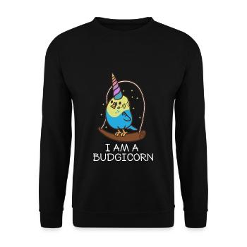 Je suis une perruche licorne perruche - Sweat-shirt Unisexe - noir - Devant - Alina (178cm) & Michal (187cm)