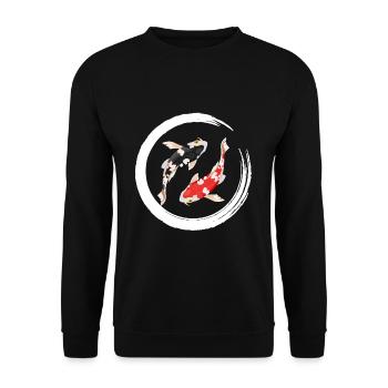 Koi étang de pêche propriétaire cadeau T-shirt - Sweat-shirt Unisexe - noir - Devant - Alina (178cm) & Michal (187cm)