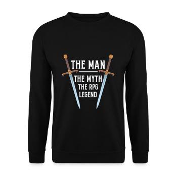 The Man The Myth The RPG Legend - Unisex Pullover - Schwarz - Vorne - Alina (178cm) & Michal (187cm)