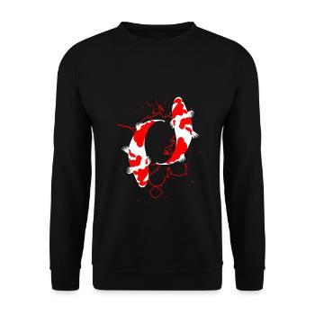 Koi poisson cadeau poisson japonais - Sweat-shirt Unisexe - noir - Devant - Alina (178cm) & Michal (187cm)