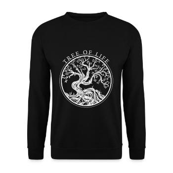 Tree Of Life Lebensbaum Geschenk - Unisex Pullover - Schwarz - Vorne - Alina (178cm) & Michal (187cm)