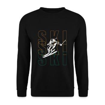 Skieur cadeau - Sweat-shirt Unisexe - noir - Devant - Alina (178cm) & Michal (187cm)