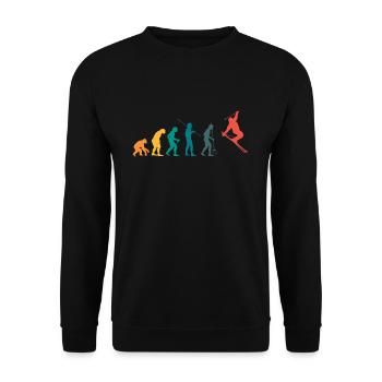 Vintage Retro Evolution Ski Rider - Sweat-shirt Unisexe - noir - Devant - Alina (178cm) & Michal (187cm)