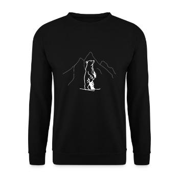 Eisbär Tourenski Skitouren Geschenk - Unisex Pullover - Schwarz - Vorne - Alina (178cm) & Michal (187cm)