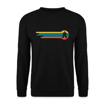 Vintage Retro Eishockey Geschenk Hockey Tormann - Unisex Pullover - Schwarz - Vorne - Alina (178cm) & Michal (187cm)
