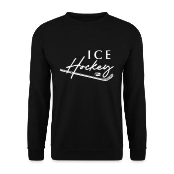 Ice Hockey Eishockey Geschenk - Unisex Pullover - Schwarz - Vorne - Alina (178cm) & Michal (187cm)