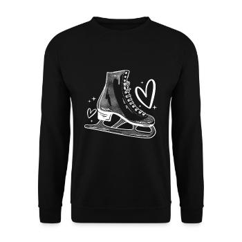 Love Eiskunstlauf Figure Skating Shirt Geschenk - Unisex Pullover - Schwarz - Vorne - Alina (178cm) & Michal (187cm)