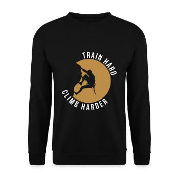 Train Hard Climb Geschenk Grimpeur - Sweat-shirt Unisexe - noir - Devant - Alina (178cm) & Michal (187cm)