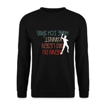 Wenn Du Das Lesen Kannst Habe Ich Spaß Kletterer - Unisex Pullover - Schwarz - Vorne - Alina (178cm) & Michal (187cm)