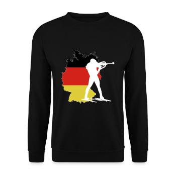 Germany Flag German Flag Biathlon - Unisex Sweatshirt - black - Front - Alina (178cm) & Michal (187cm)