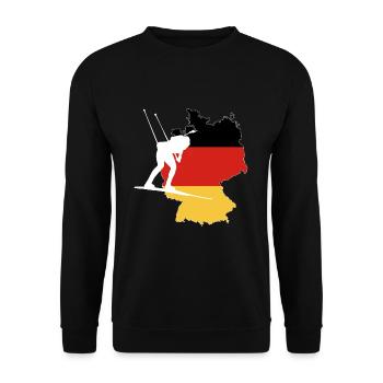 Germany Flag German Flag Biathlon - Unisex Sweatshirt - black - Front - Alina (178cm) & Michal (187cm)