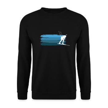 Vintage Biathlon Geschenk Langlaufen - Unisex Pullover - Schwarz - Vorne - Alina (178cm) & Michal (187cm)