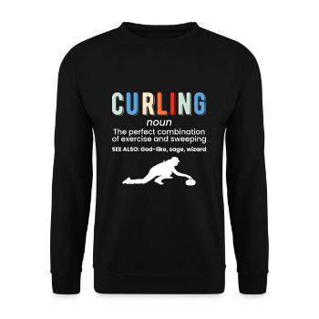 Curling Definition Eisstockschießen - Unisex Pullover - Schwarz - Vorne - Alina (178cm) & Michal (187cm)
