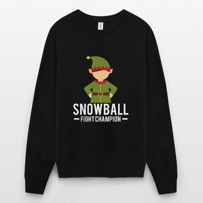 Onze Lutins de Noël bataille de boules de neige Sweat-shirt Unisexe
