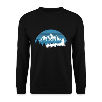Traîneau à chiens Montagne Hiver - Sweat-shirt Unisexe - noir - Devant - Alina (178cm) & Michal (187cm)