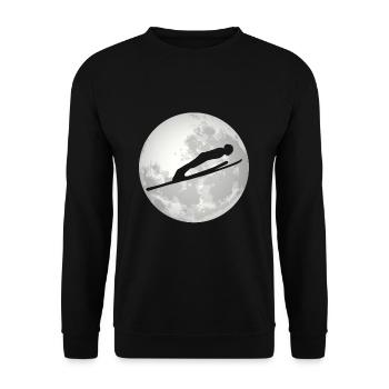 Ski Jumper Moon Gift - Unisex Sweatshirt - black - Front - Alina (178cm) & Michal (187cm)