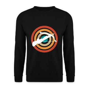 Vintage Retro Crossbow Shooter Gift - Unisex Sweatshirt - black - Front - Alina (178cm) & Michal (187cm)
