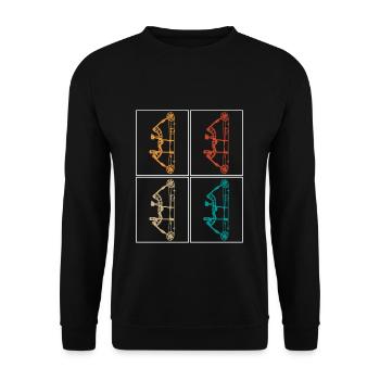 Vintage Retro Archery Archer Bow - Unisex Sweatshirt - black - Front - Alina (178cm) & Michal (187cm)