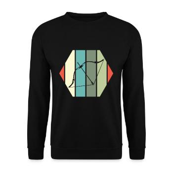Vintage Retro Archery Archer - Unisex Sweatshirt - black - Front - Alina (178cm) & Michal (187cm)