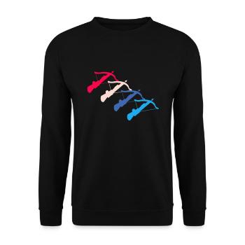 Vintage Retro Crossbow Shooter Gift - Unisex Sweatshirt - black - Front - Alina (178cm) & Michal (187cm)