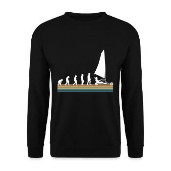 Vintage Retro Evolution Beach Sailor - Unisex Sweatshirt - black - Front - Alina (178cm) & Michal (187cm)